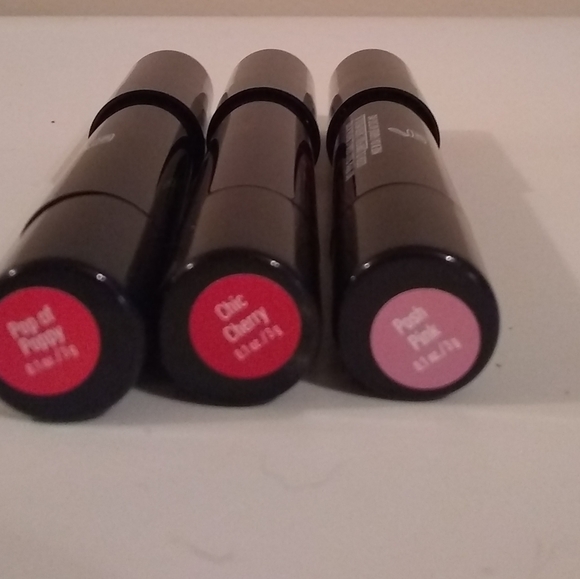 MALLY SET OF 3 H3 COLOR WAND LIP CRAYONS, CHIC CHERRY, POP OF POPPY, POSH PINK - Picture 2 of 5